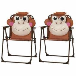 2x chaises de jardin pour enfants marron