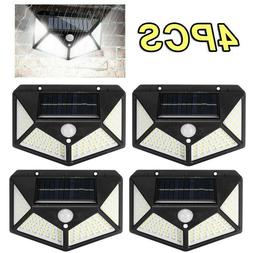 4PCS 100 LED PIR Lumiere solaire capteur de mouvement &eacute;tanc