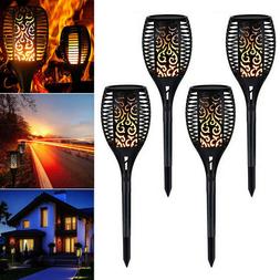 4pcs LED Lampe Solaire Ext&eacute;rieu  &eacute;clairage Lumi&egrave;re flamme