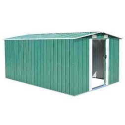 257x398x178 Cm M&eacute;tal Vert Terrasse Patio Cabane &agrave; Outils