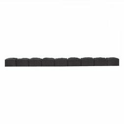 bordure de jardin flexible 122x7xh8cm gris caoutchouc