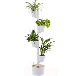 Vertical D'int&eacute;rieur Arrosage Automatique 4 Pots Blanc