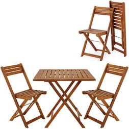 Ensemble table et chaises en bois d&acute;acacia 2 chaises et 1 t