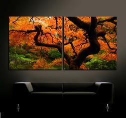 Mur Toile Image Environ Canap&eacute; Photo Jaune Orange Rouge Xxl