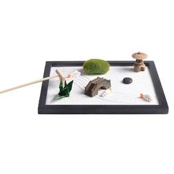 Mini Zen Avec R&acirc;teau Sable R&eacute;sine Artisanat D&eacute;coration Ha