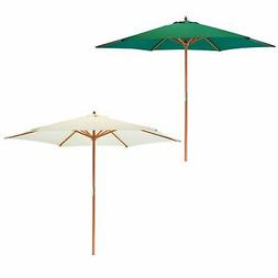 Patio Parasol Bois Cadre 2.7m Ext&eacute;rieur Plage Pare-soleil