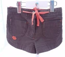 Kid's Graffiti short coton marron motif fleur orange fille 2