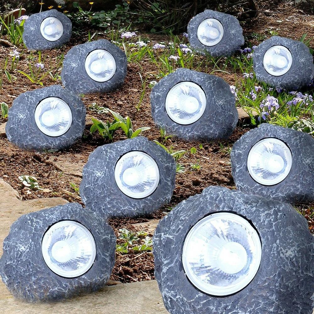 10 x pierre led luminaire solaire lumiere