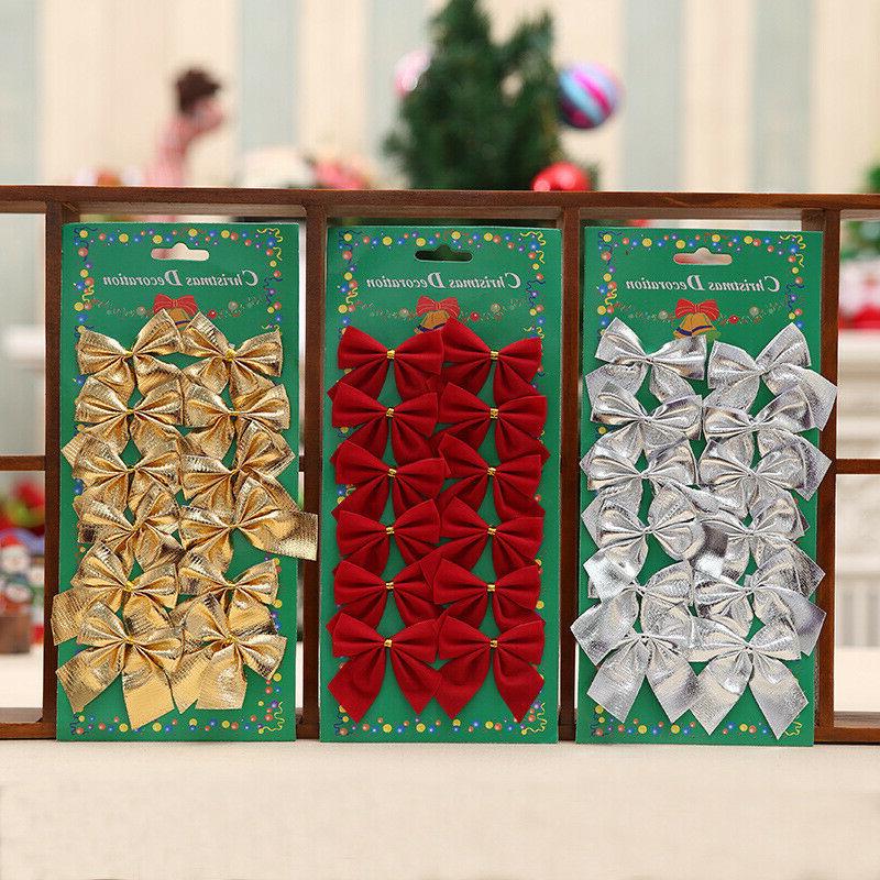 12 pieces noel arbre bowknot decor noel