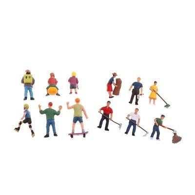 12pc ho echelle diorama personnes peintes jouet