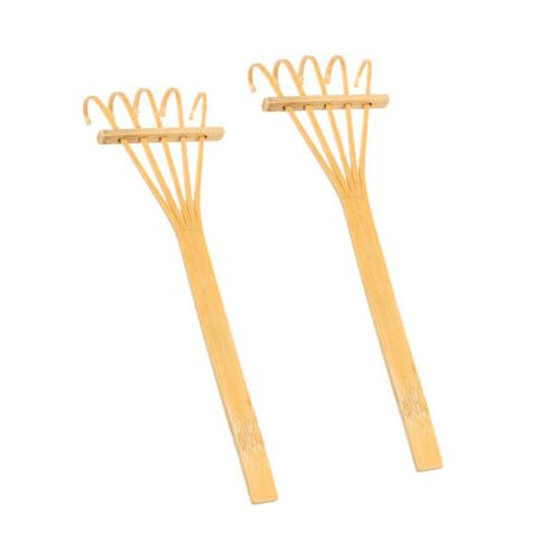 2 pcs rateau en bambou naturel pour