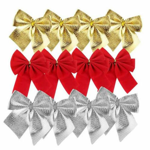 24x paquet sapin de noel decorations bowknot