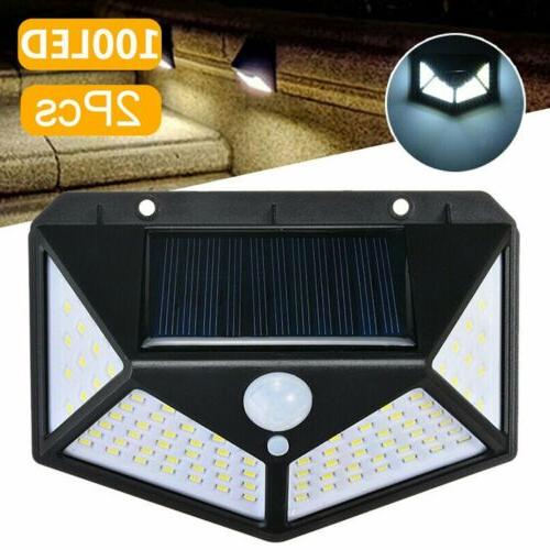 2pcs 100led lampe murale solaire avec pir