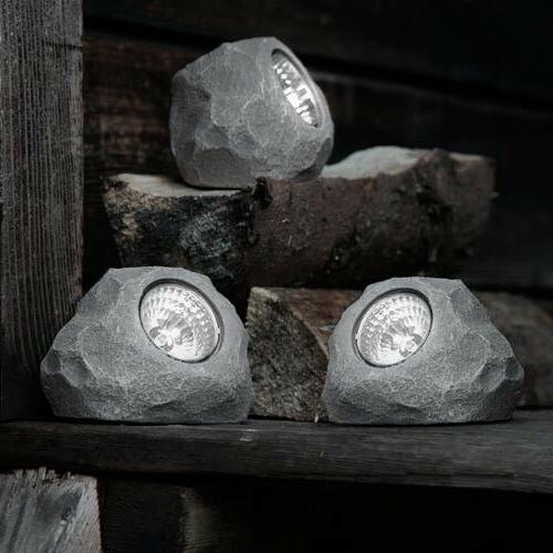 3 x pierre led luminaire solaire lumiere