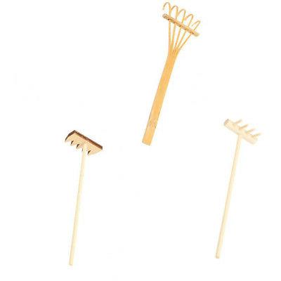3pcs assorti rateau miniature en bambou decoration