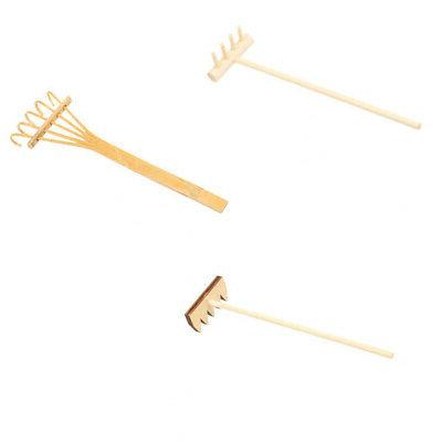 3x rateau miniature accessoire decoration de zen
