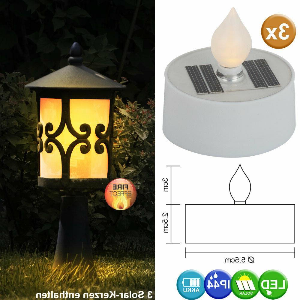 3x solaire led bougies teelichter flacker feu