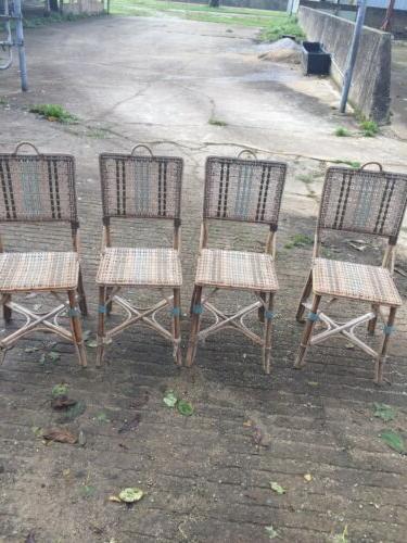 4 chaises en rotin osier de veranda