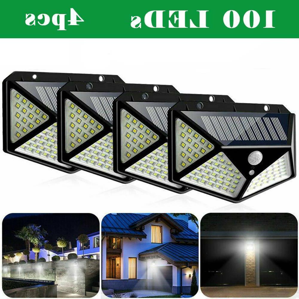 4x 100led solaire pir capteur de mouvement