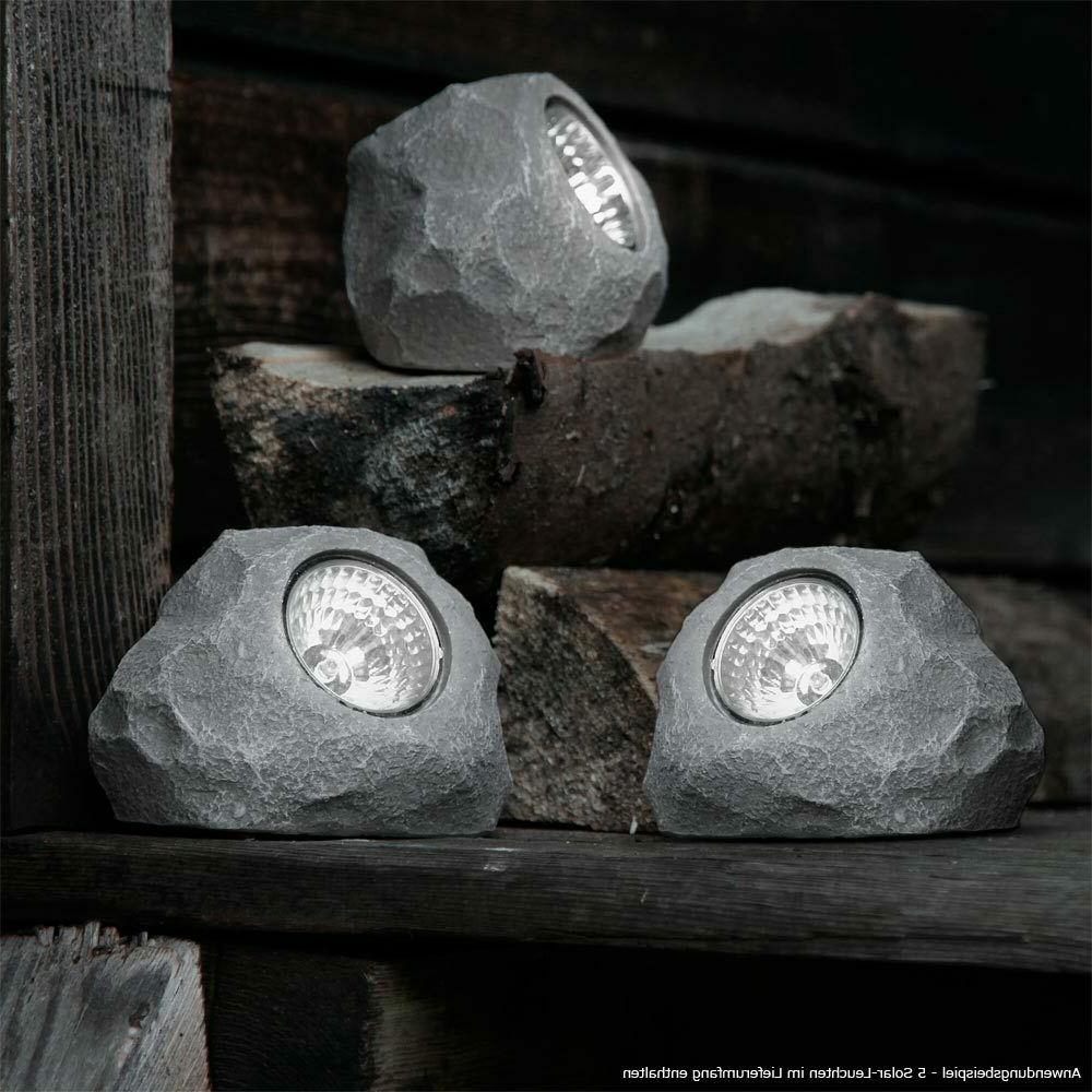 5er ensemble solaire led pierre jardin decoration