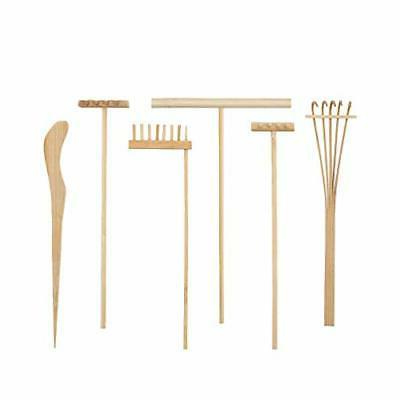 6 pcs bambou zen jardin rateaux meditation