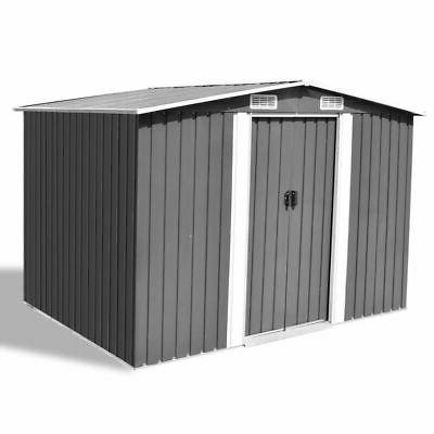 abri de stockage metal gris 257x205x178 cm