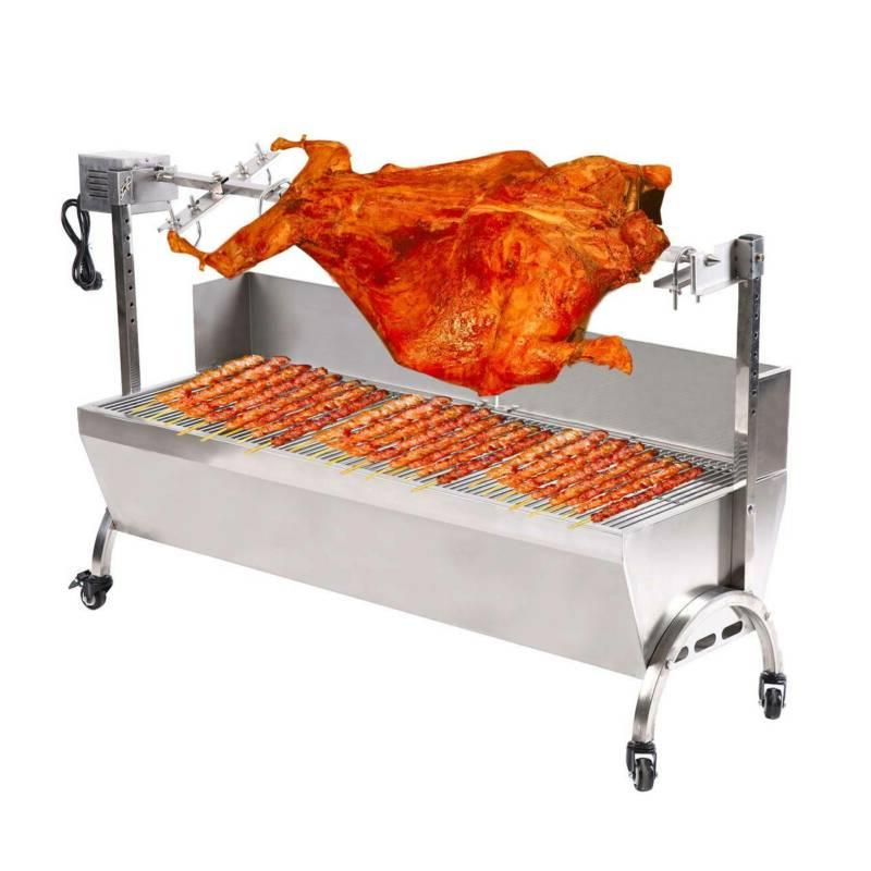 acier inoxydable jardin grill barbecue electrique rotatif