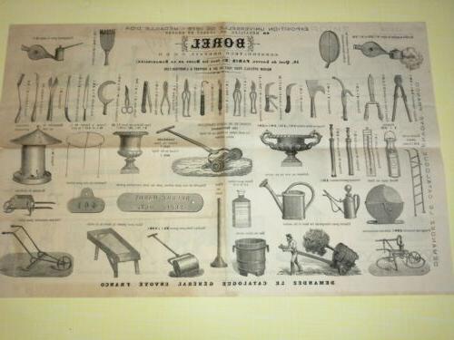 ancien prospectus 1889 borel outils de jardin