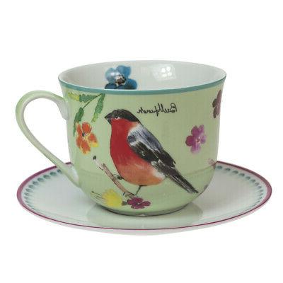 anglais vaisselle co jardin oiseaux dejeuner tasse