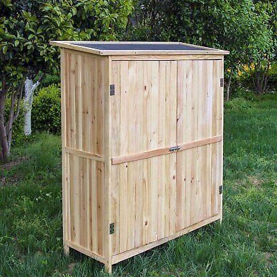 armoire de jardin bois naturel double porte