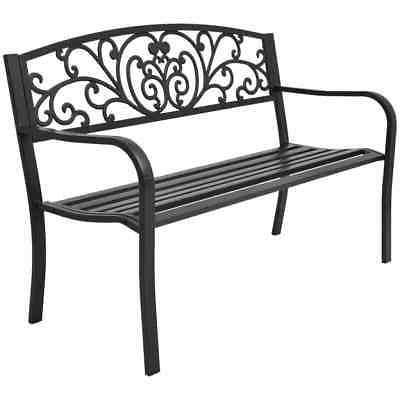 banc jardin fonte noir patio balcon meuble