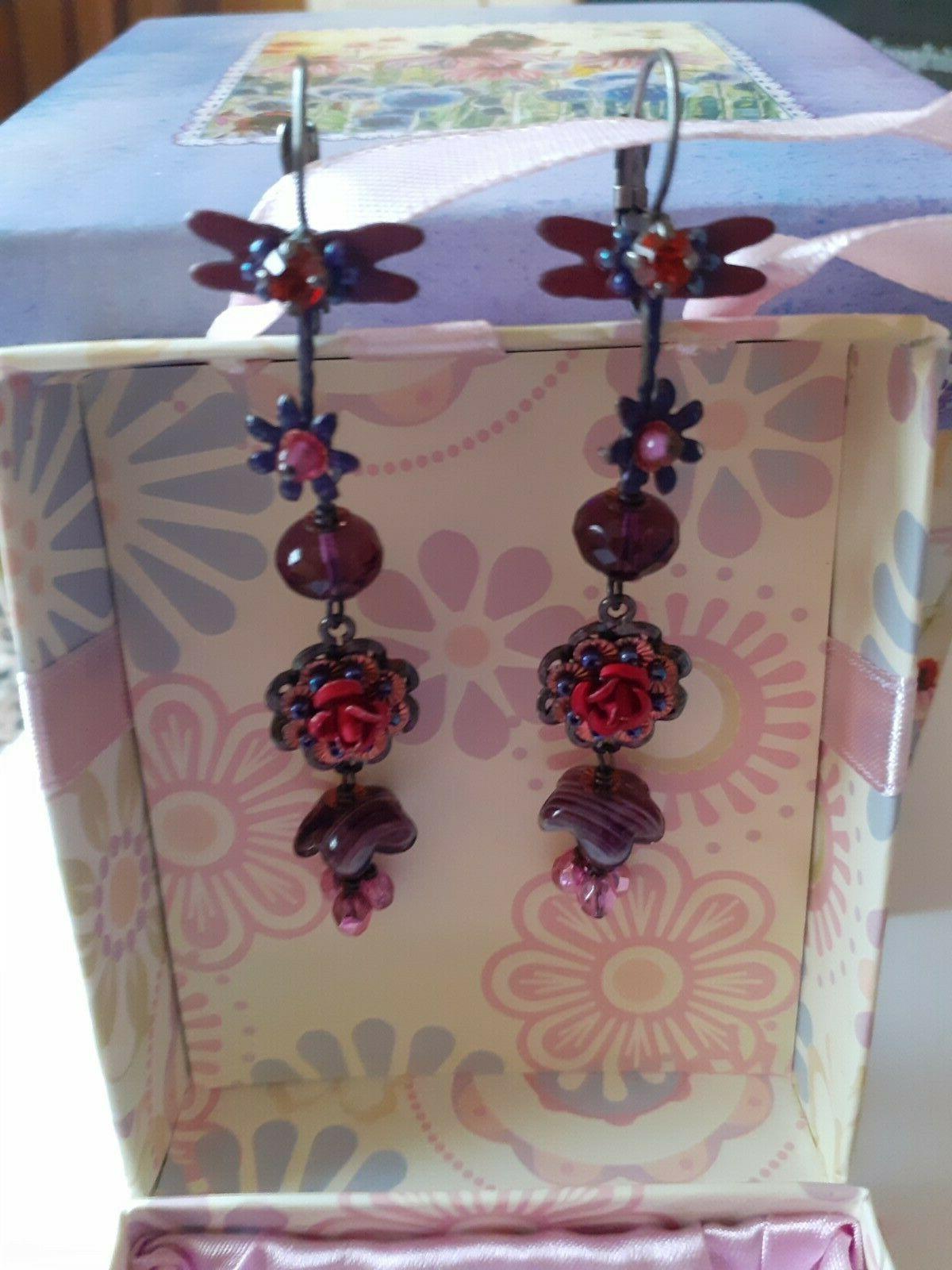 belles boucles d oreilles roses dormeuses jardin