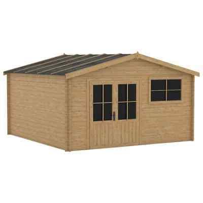bois cabane en rondins avec fenetre abri