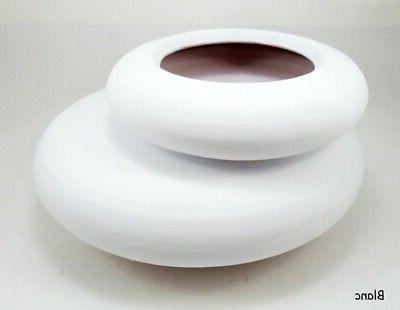 cache pot imitation galet zen blanc