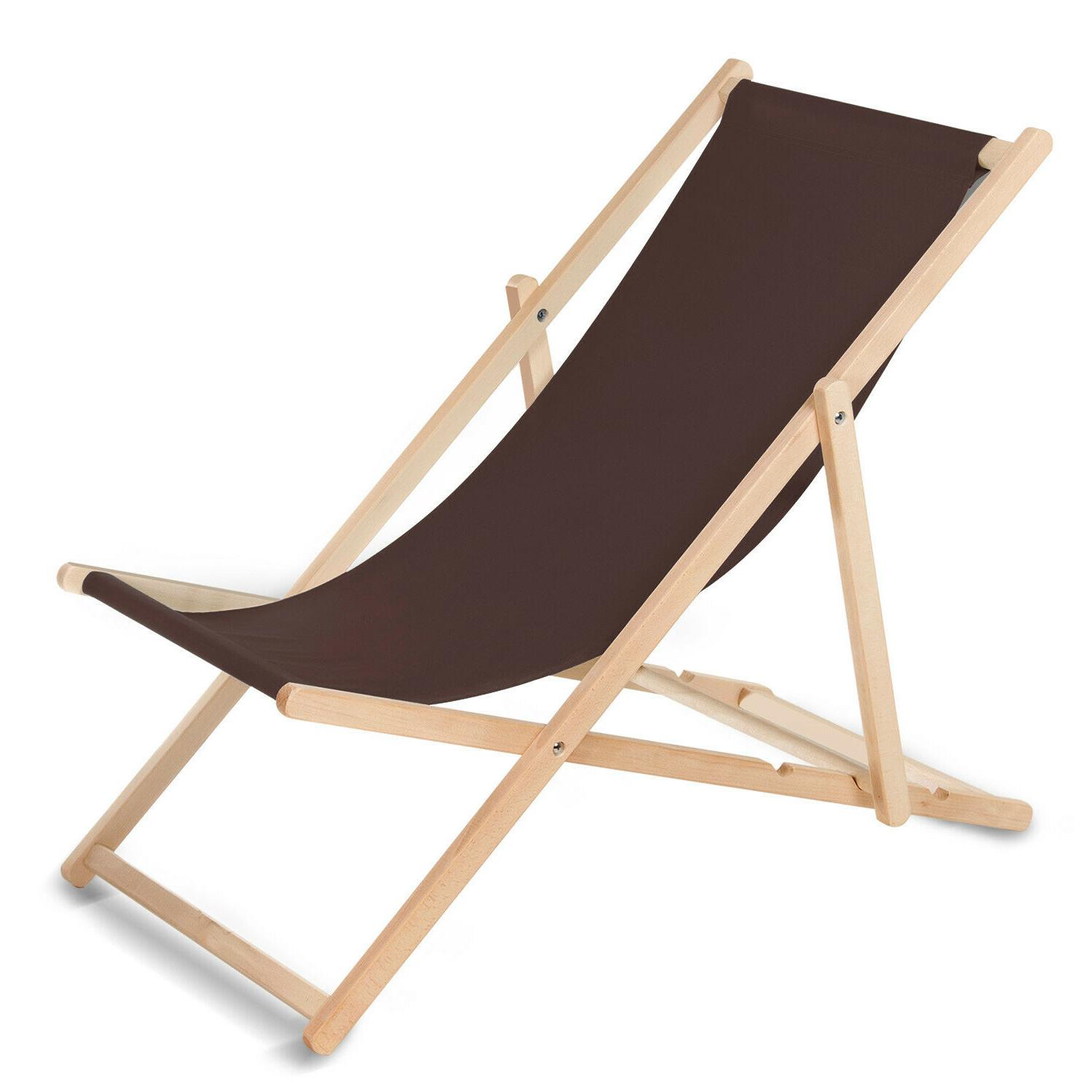chaise longue jardin pliant classique marron gb183