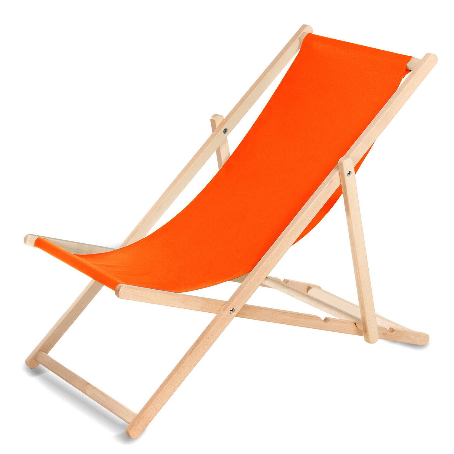 chaise longue jardin pliant orange gb183 bois