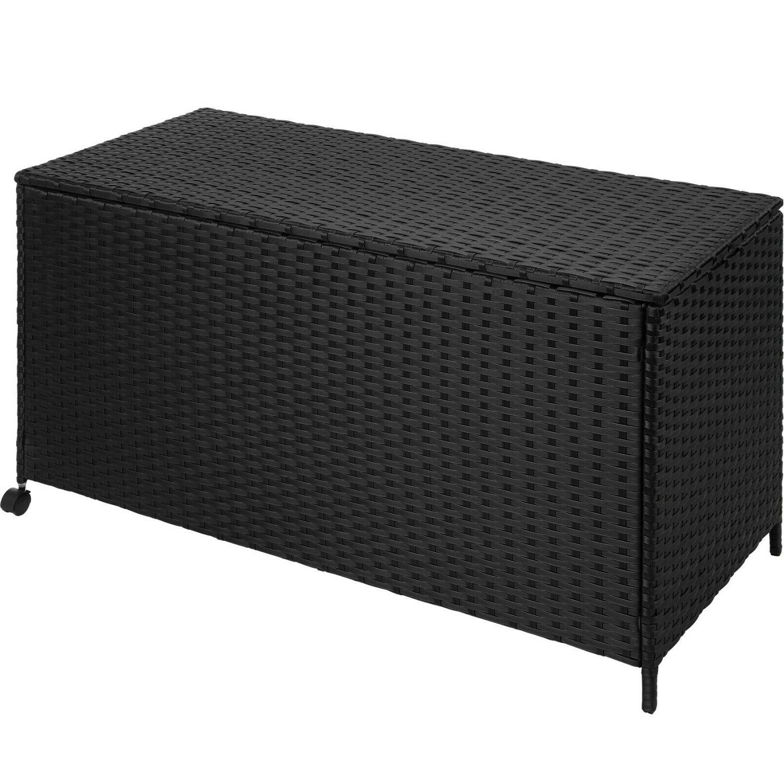 coffre de rangement jardin exterieur resine tressee