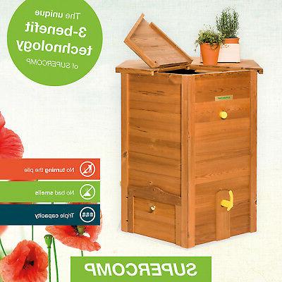composteur en bois de jardin 650lt compost