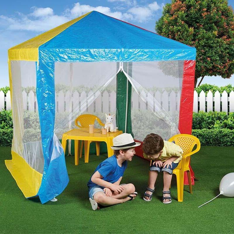 grande tonnelle enfant avec murs transparents exterieur
