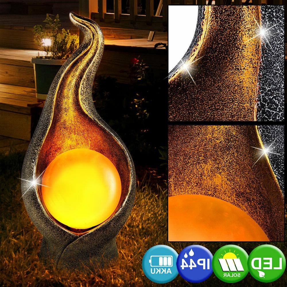 led exterieur lampe solaire jardin deco flamme