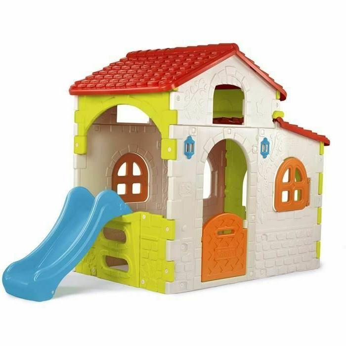 maison enfant jardin jeux exterieur toboggan plastique