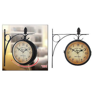 retro horloge murale double face support mural