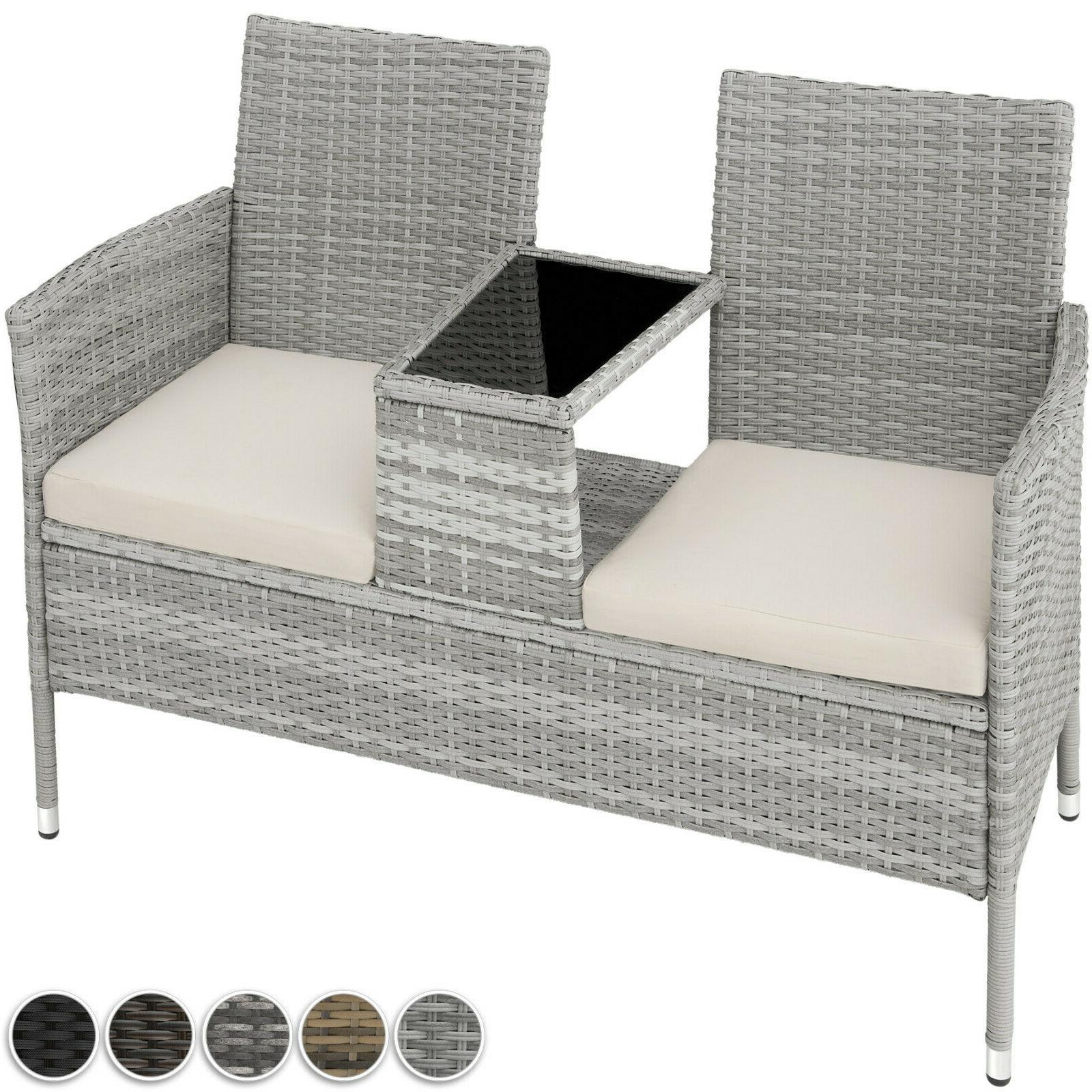 salon de jardin canape banc avec table
