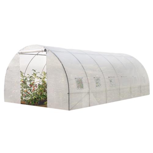 serre tunnel de jardin 18m2 blanche gamme