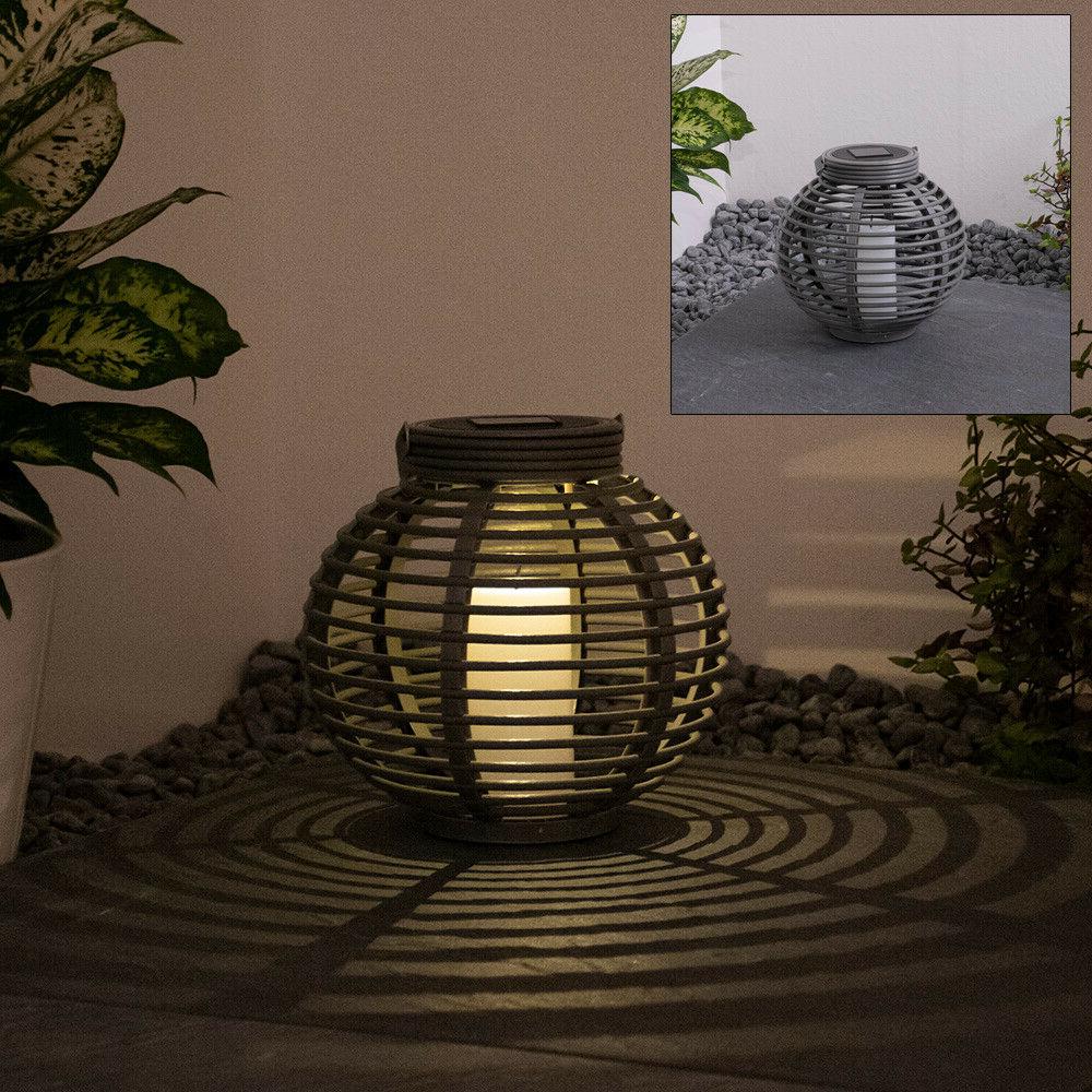 solaire led boule lampe rotin bougie jardin