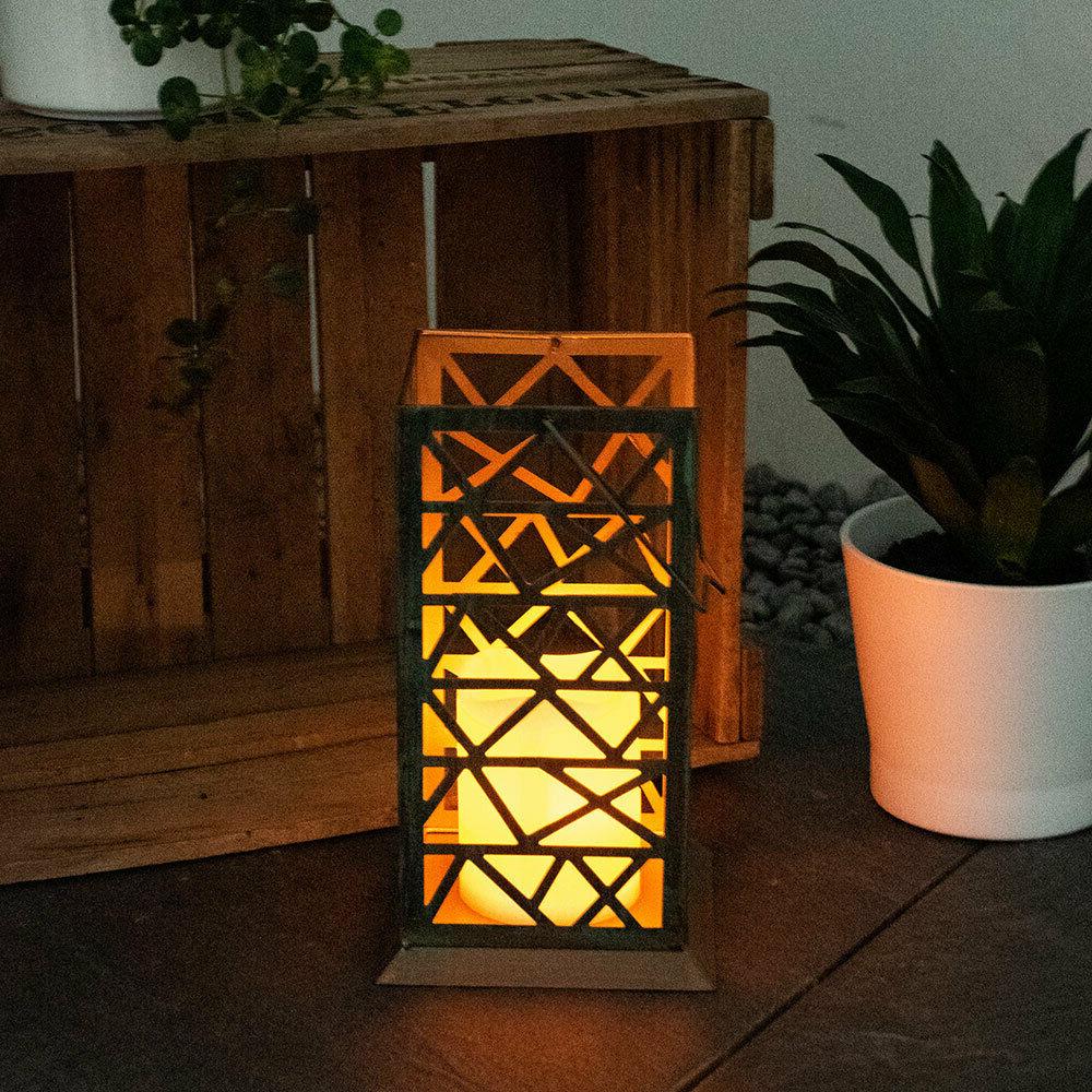 solaire led exterieur lanterne effet feu jardin