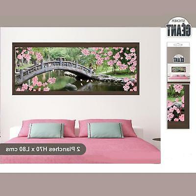 sticker mural geant avec photographie de jardin