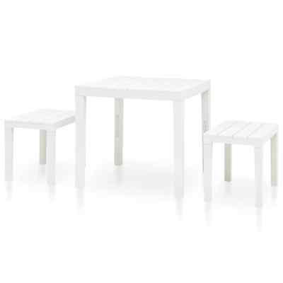 table de jardin avec 2 bancs plastique