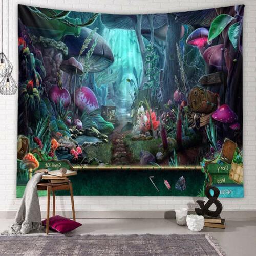 tapisserie murale foret psychedelique murale de jardin