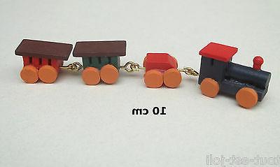train en bois locomotive et 3 wagons